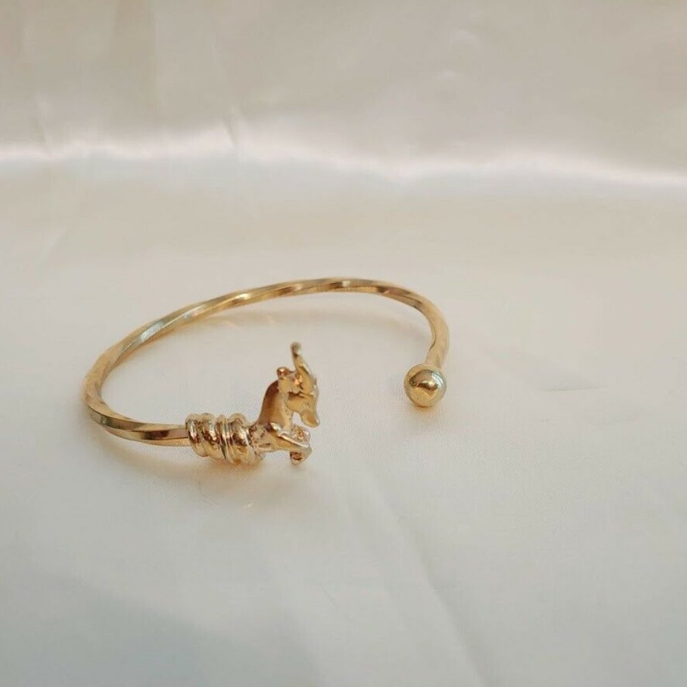RETRO RAM GOLD TONE CUFF BRACELET VERY GOOD CONDIT